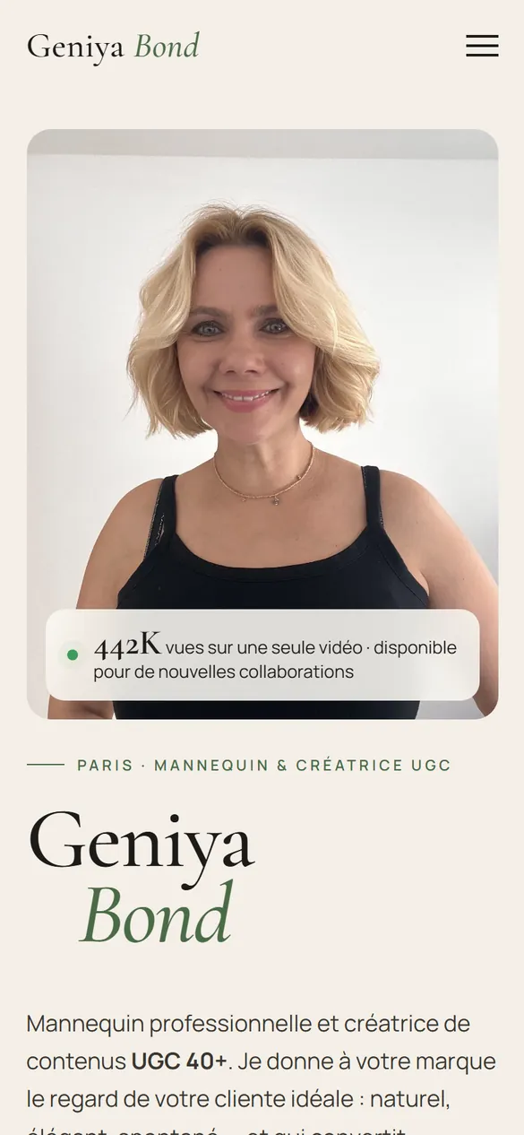 Geniya Bond sur téléphone