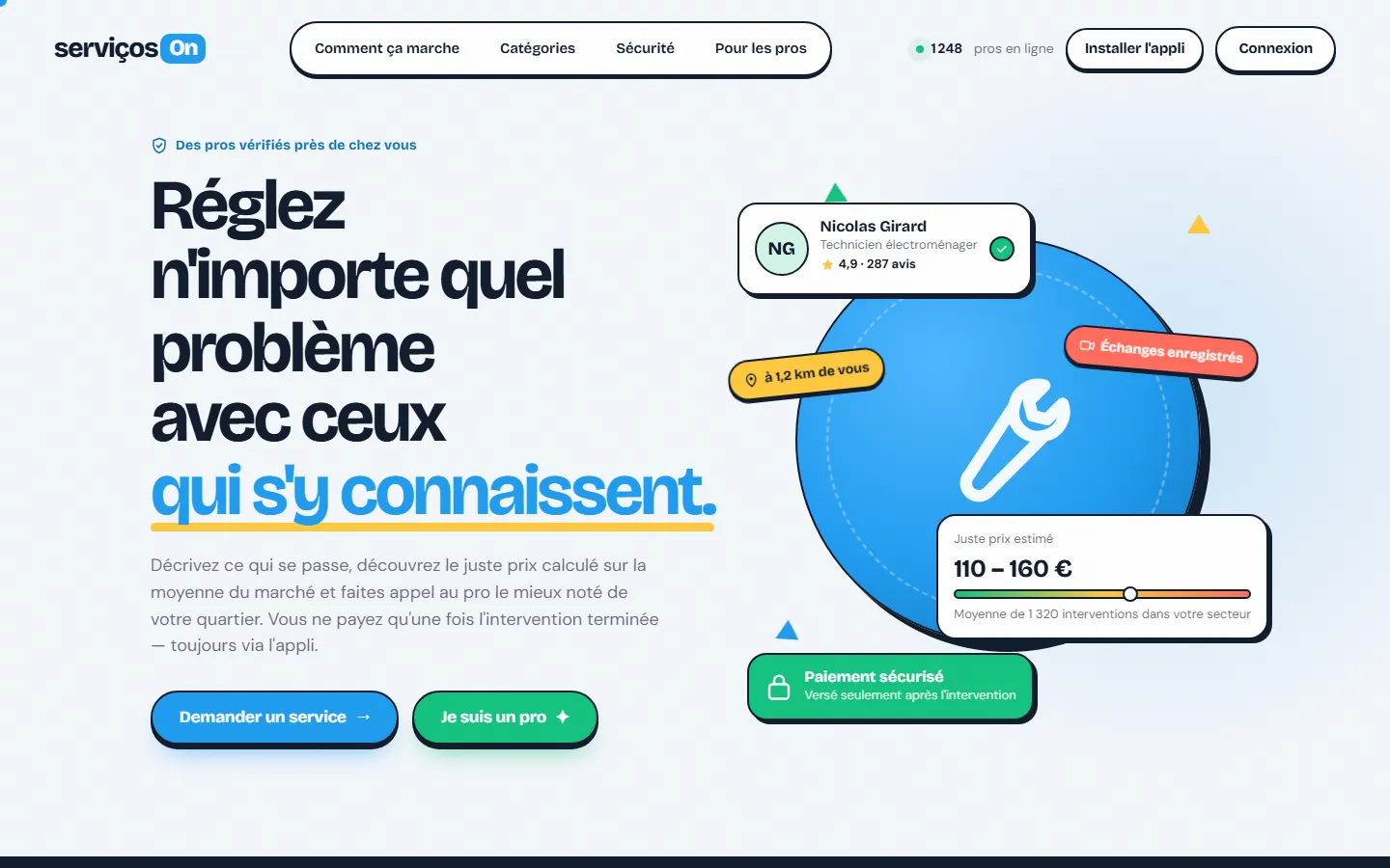 Page d'accueil de ServiçosOn