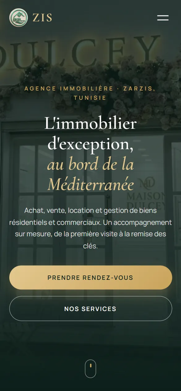 ZIS Immobilière sur téléphone